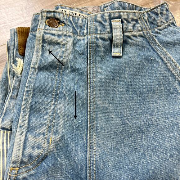 Free People We The Free Popular Demand Patched Jeans Size 30 - Picture 15 of 16